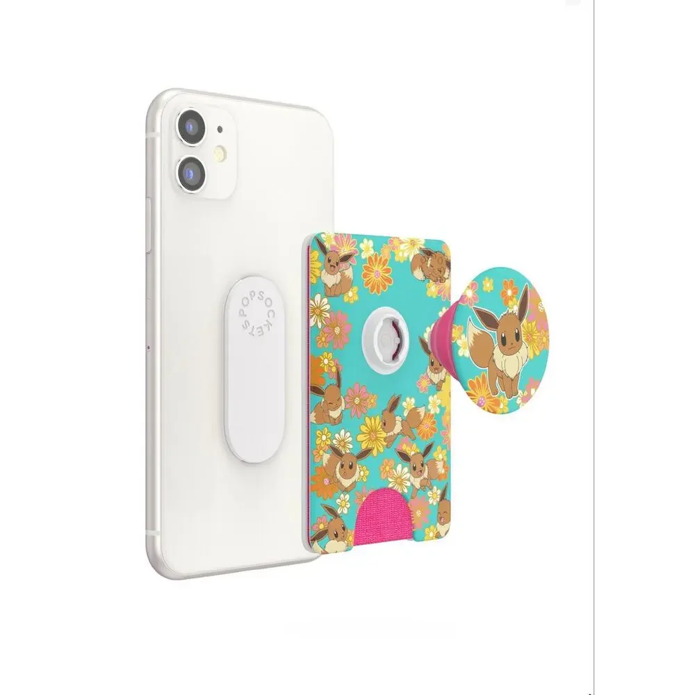PopSockets PopWallet+ Pokemon Cell Phone Grip - Foil Flower Power Eevee